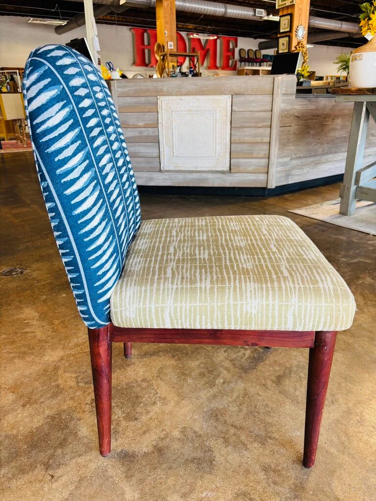 Navy & Green Upholstered Chair - Image 2