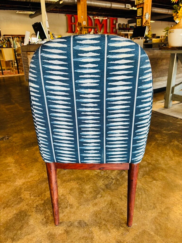 Navy & Green Upholstered Chair - Image 3