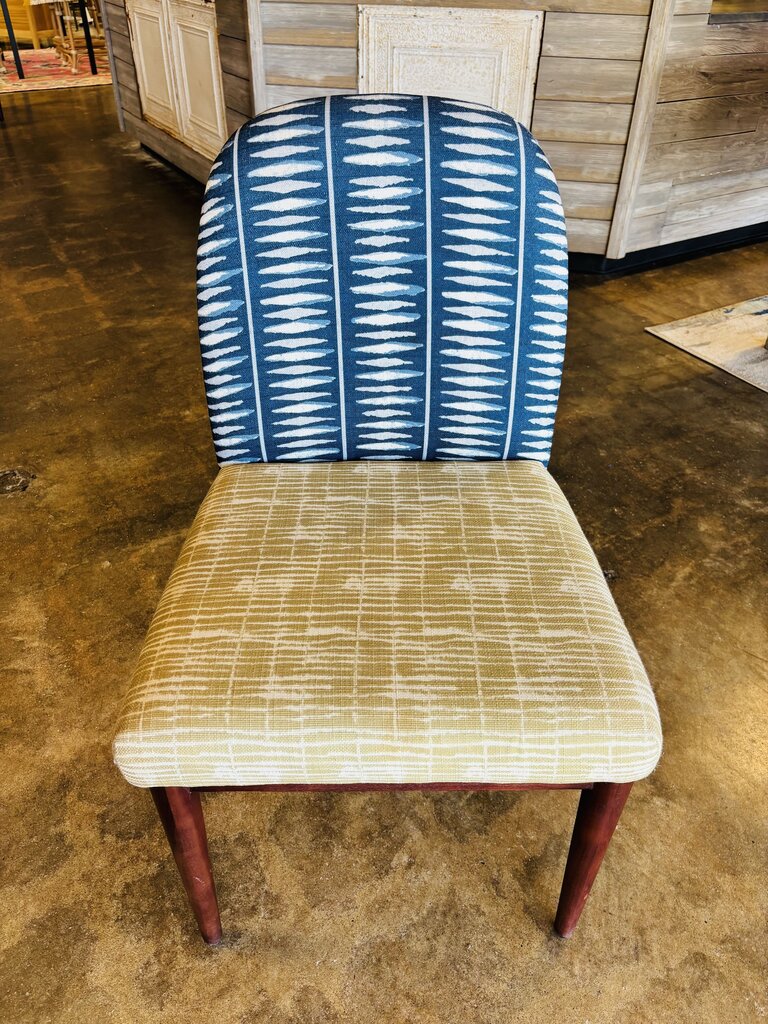 Navy & Green Upholstered Chair - Image 4