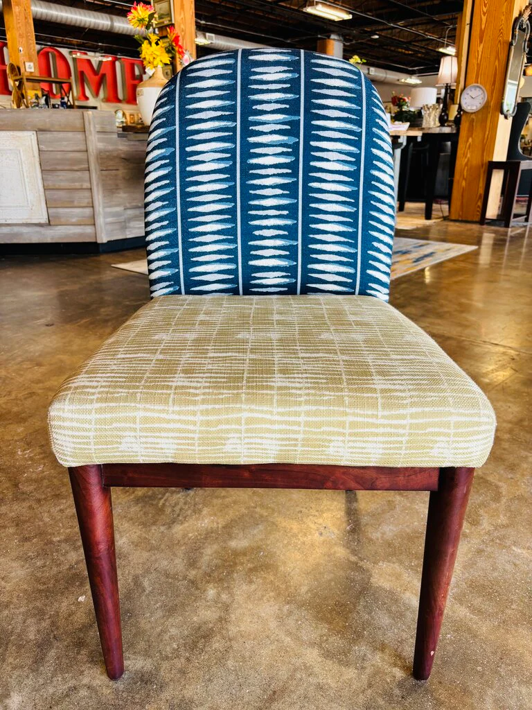 Navy & Green Upholstered Chair