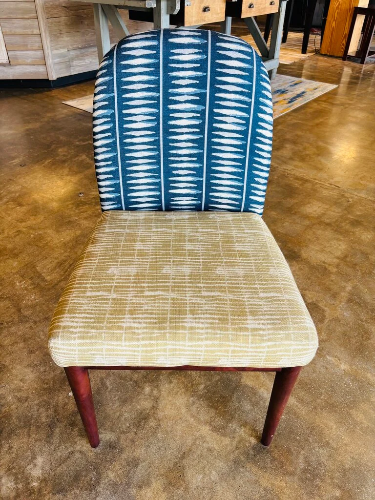 Navy & Green Upholstered Chair - Image 5