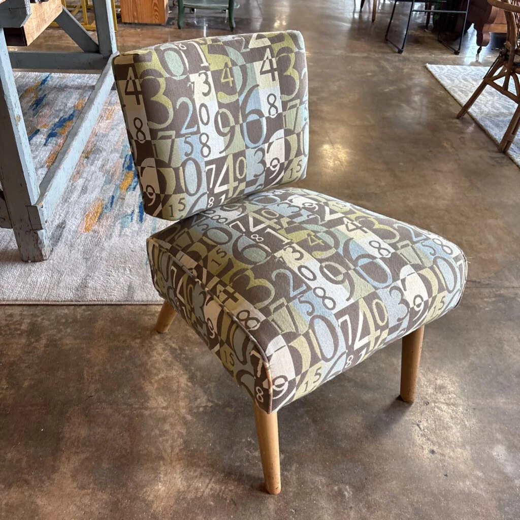 Numerical Print Fabric Chair - Image 2