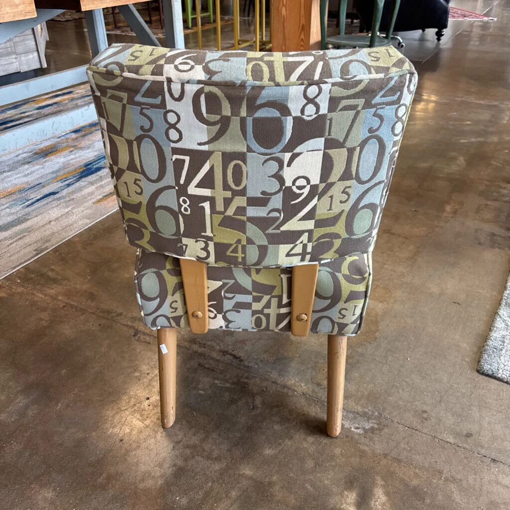 Numerical Print Fabric Chair - Image 3