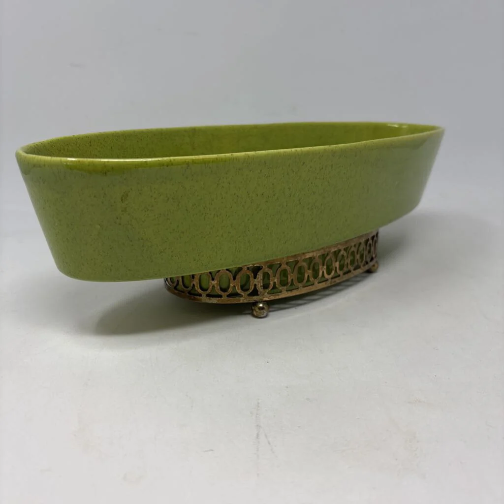 Oval Planter with Metal Stand - Image 3