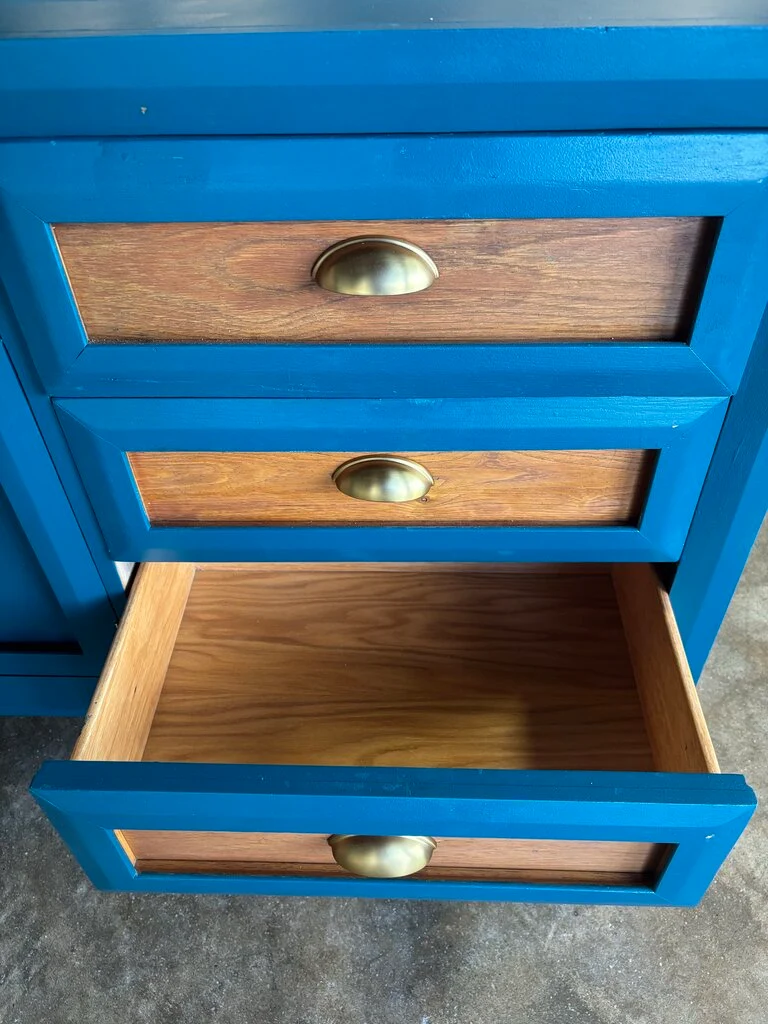 Painted 6 Drawer 2 Door Dresser 74 X 18 X 34.75 - Image 4