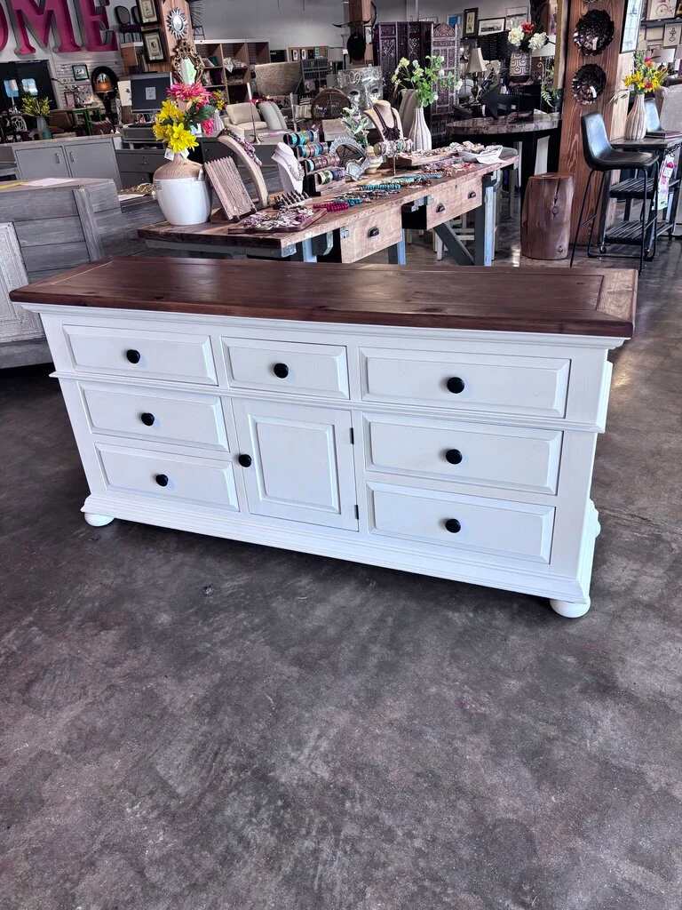 Painted 7 Drawer Dresser 70 X 19 x 34.25 - Image 2