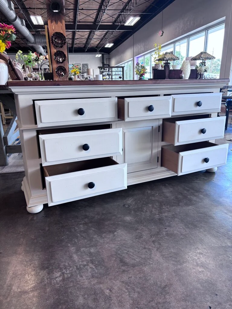Painted 7 Drawer Dresser 70 X 19 x 34.25 - Image 3