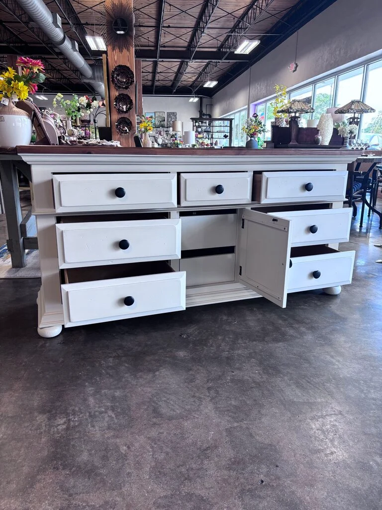 Painted 7 Drawer Dresser 70 X 19 x 34.25 - Image 4