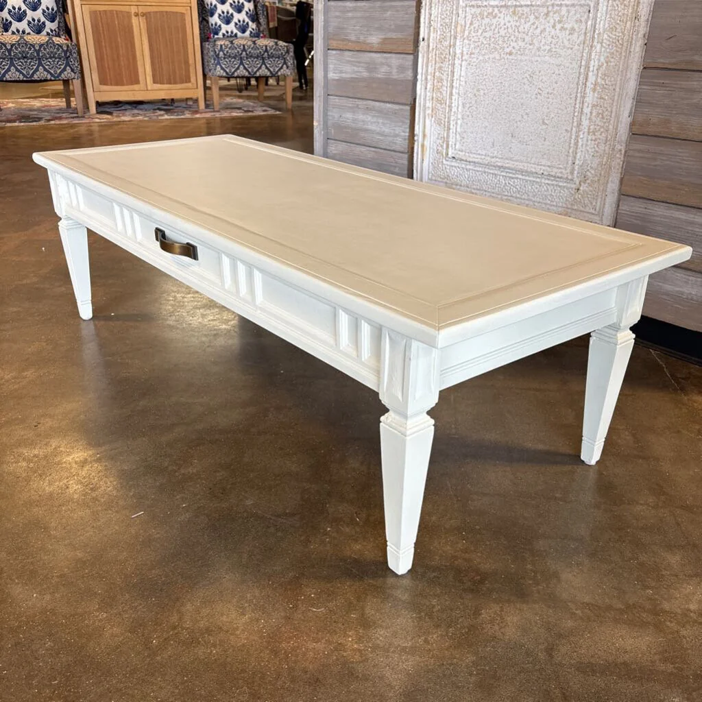 Painted Faux Drawer Coffee Table 50 X 20.25 X 15 - Image 2