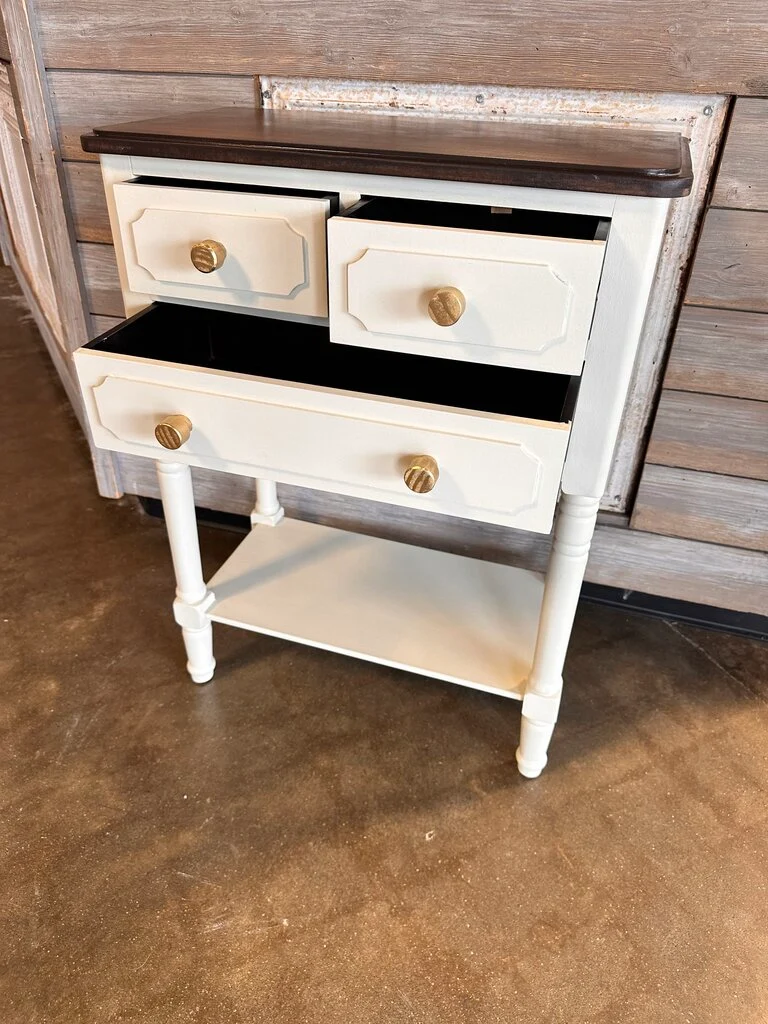 Painted & Natural Top Accent Table - Image 2