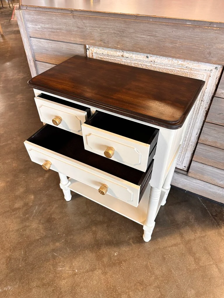 Painted & Natural Top Accent Table - Image 3
