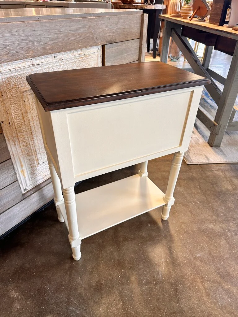 Painted & Natural Top Accent Table - Image 5
