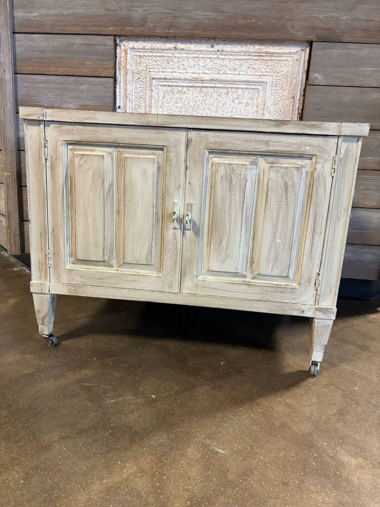 Painted Rolling Record/LP Cabinet 28 X 20 X 21.75