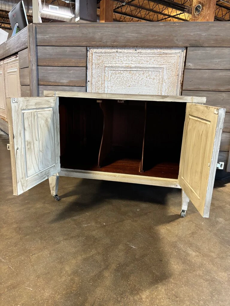 Painted Rolling Record/LP Cabinet 28 X 20 X 21.75 - Image 2