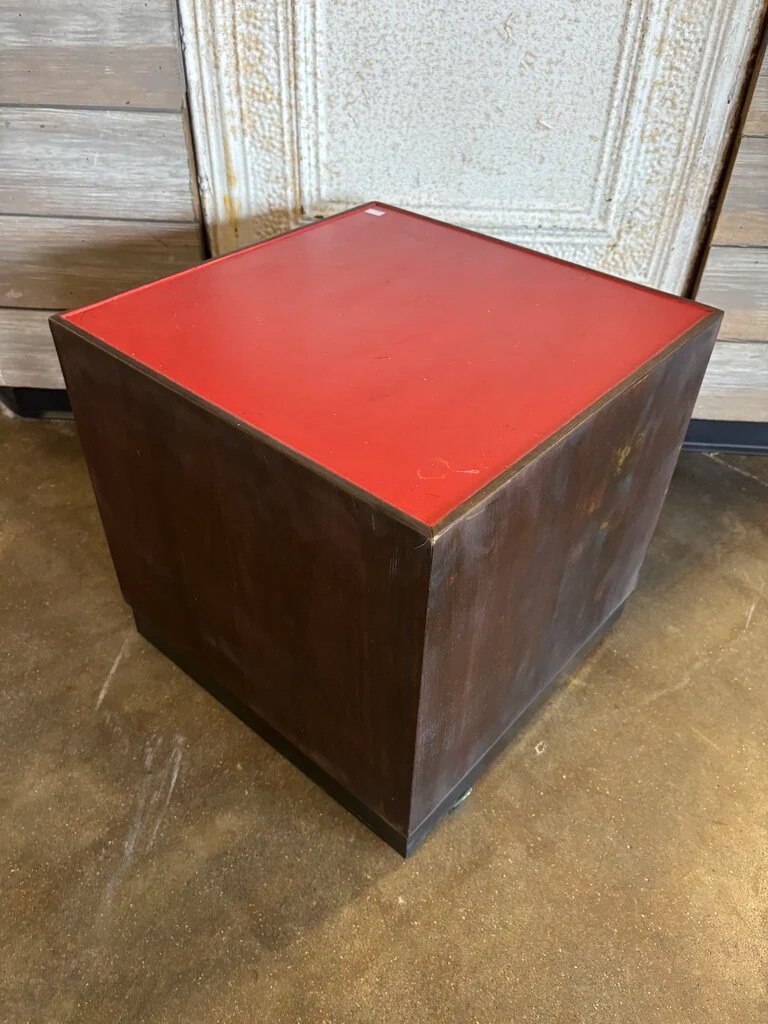 Painted Wood Cube Side Table 16 X 16 X 15.75