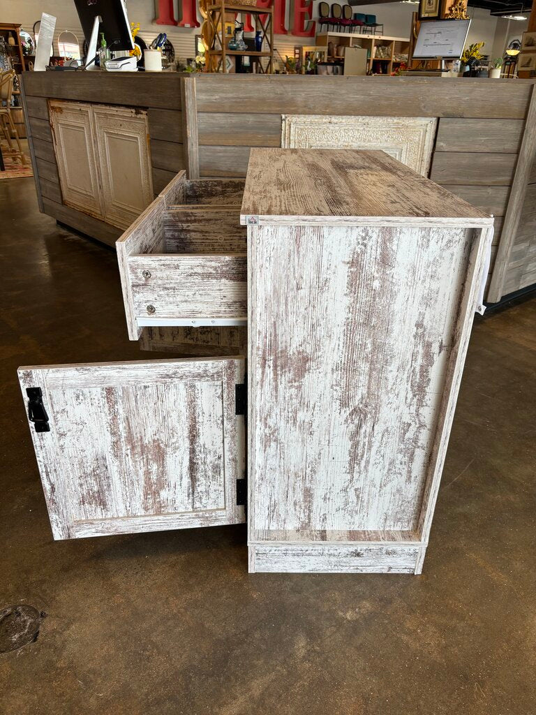 Painted Wood Sideboard 2 Drawers, 2 Doors 35.5 X 15.5 X 30.25 - Image 4