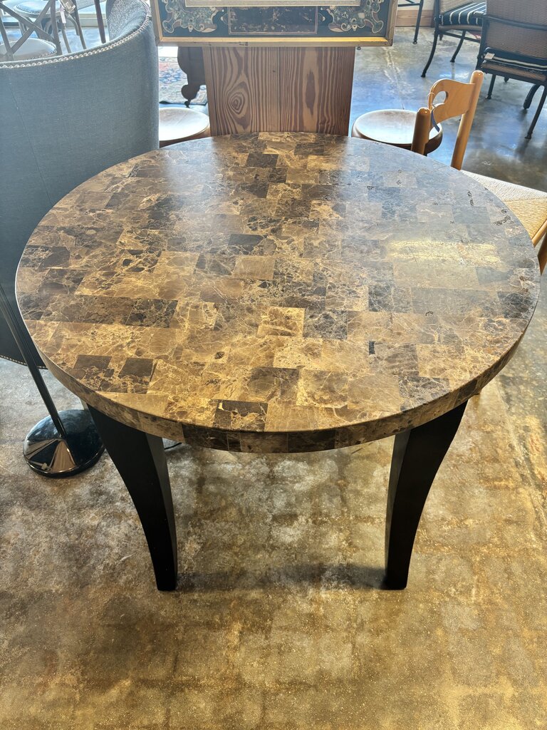 Round 40R x 36H Travertine Dining Table - Image 3