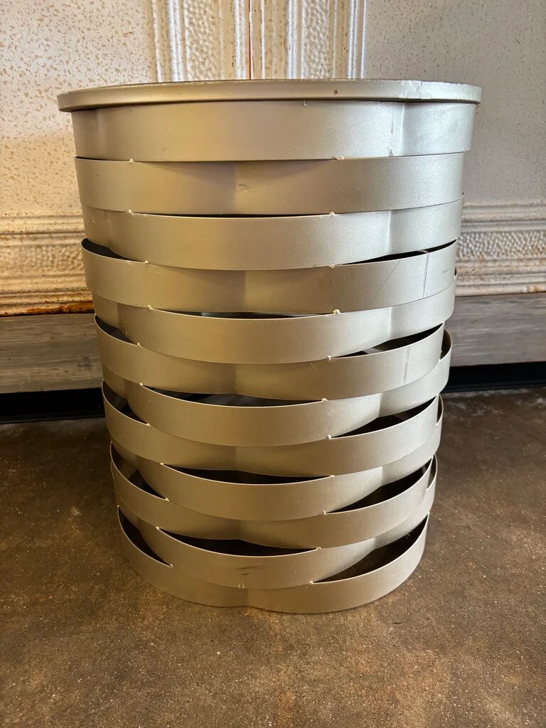 Round Metal Strips Accent Table 16.5"R 19.75"H