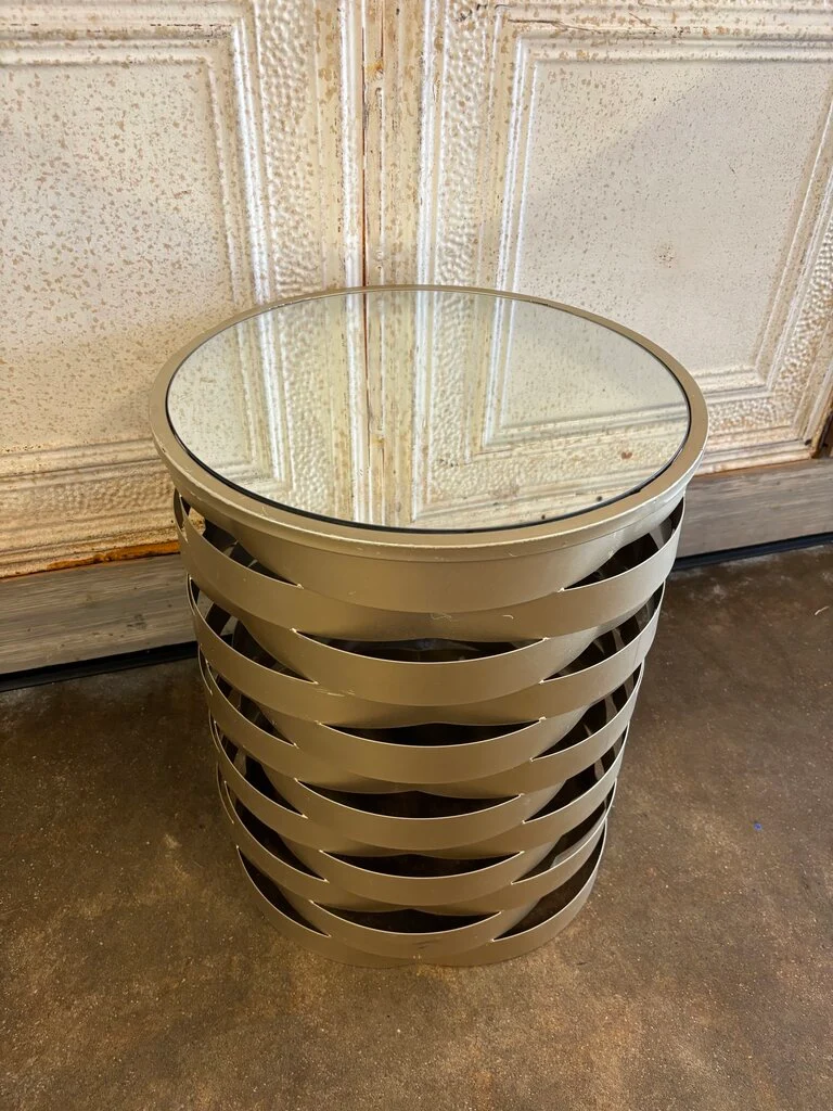 Round Metal Strips Accent Table 16.5"R 19.75"H - Image 2