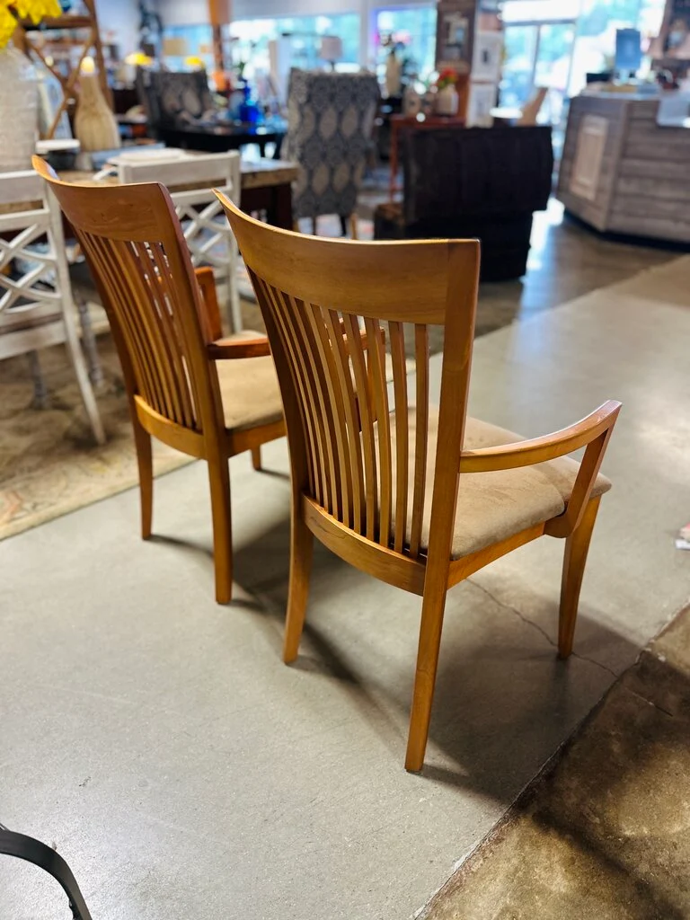Set 2 Dining Arm Chairs Vermont Woods - Image 2