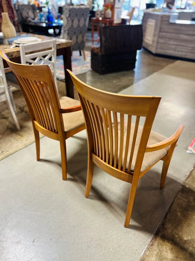Set 2 Dining Arm Chairs Vermont Woods - Image 4