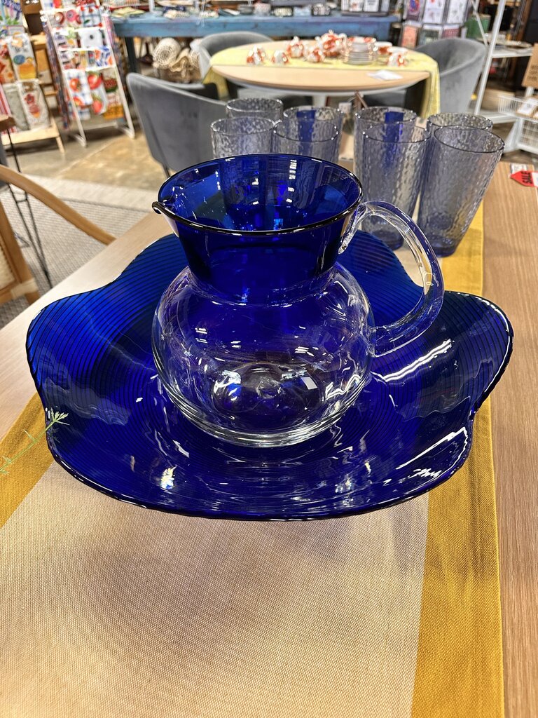 Set 2 Handblown Pitcher & Bowl - Image 2