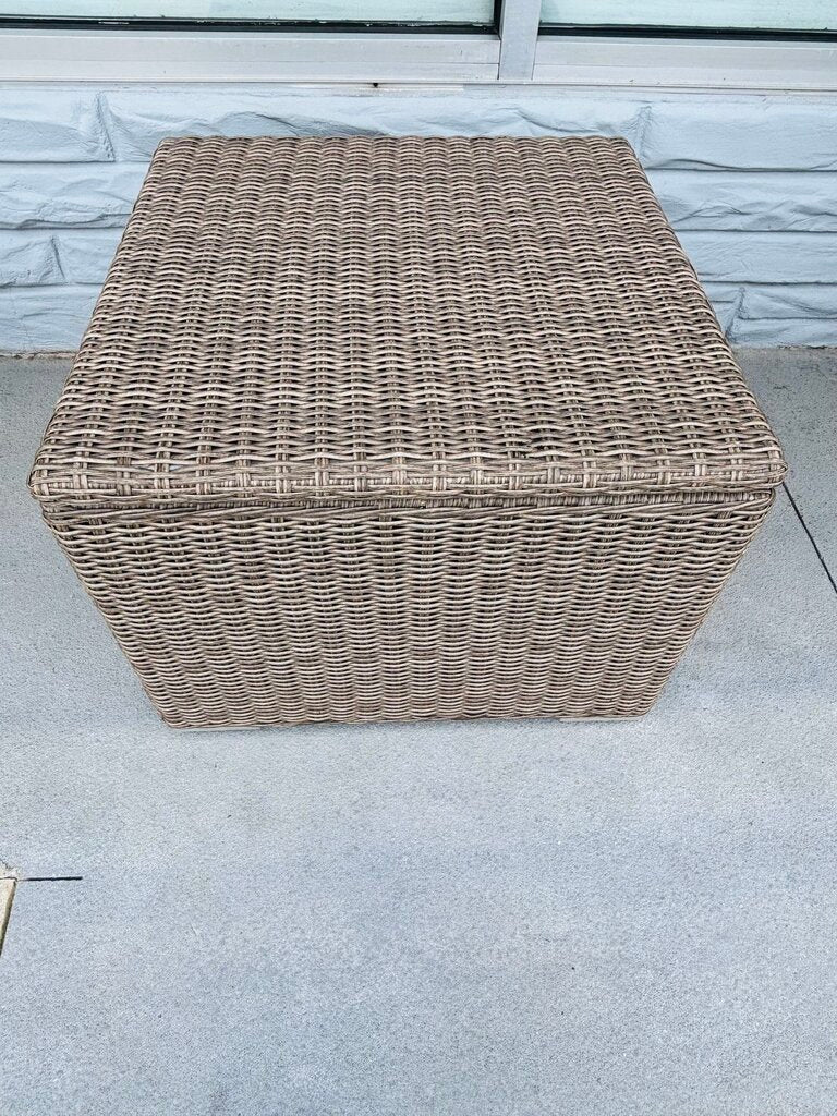 SET 3 Faux Wicker Loveseat, Chair, & Side Table w/Cushions - Image 10