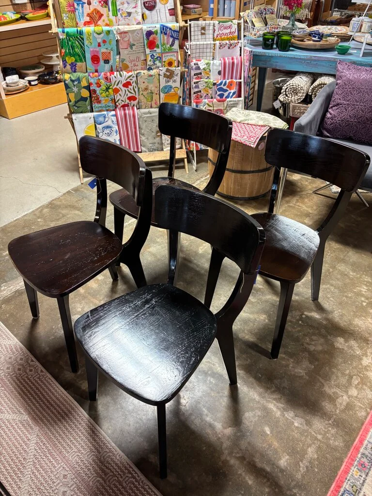 Set 4 Solid Dining Chairs - Image 2
