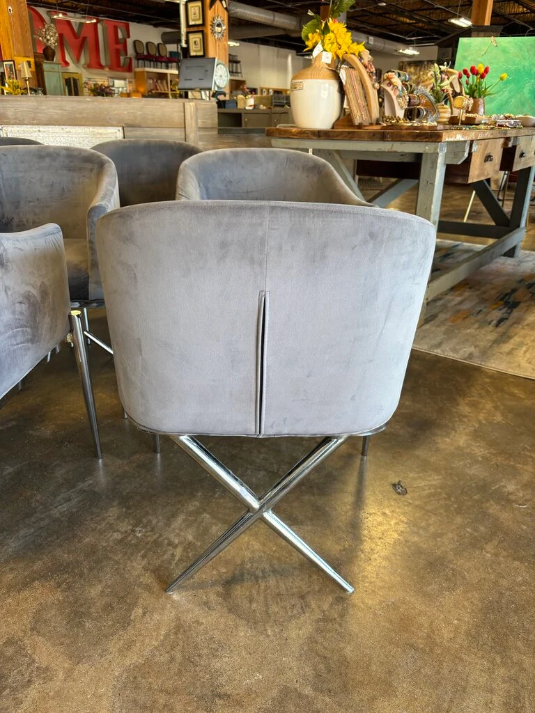 Set 6 Velvet Dining Chairs - Image 5