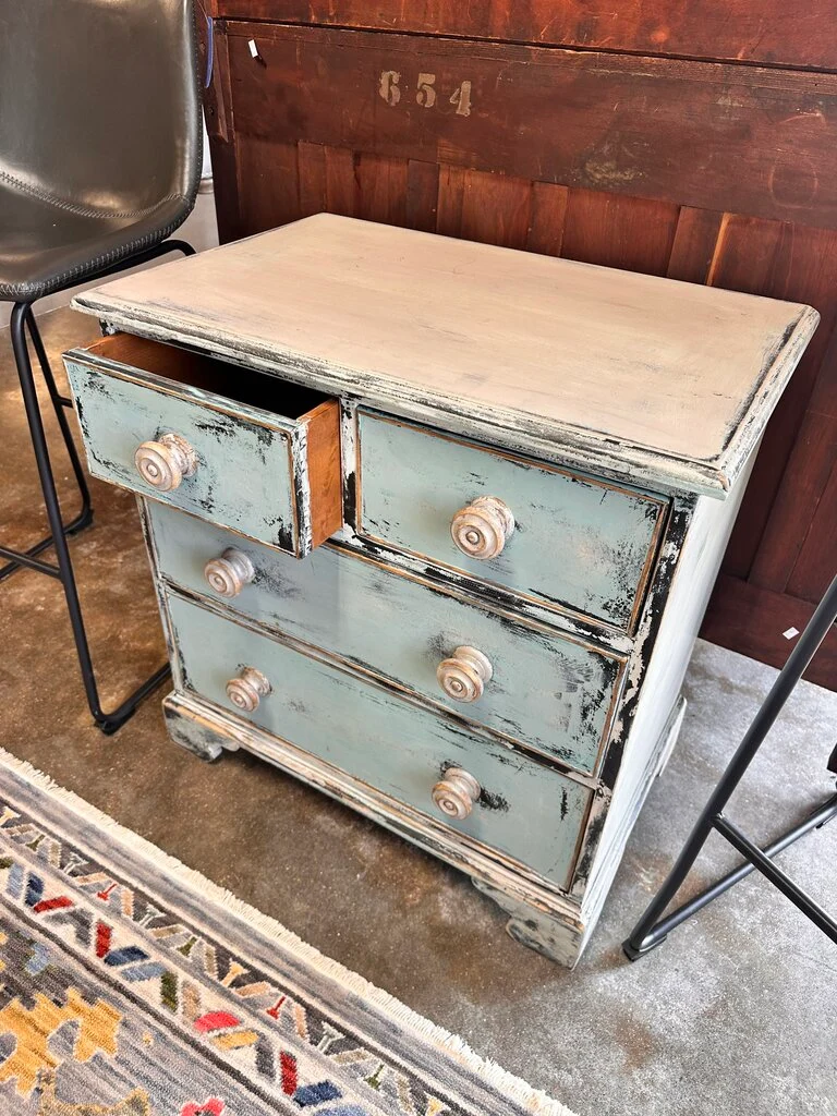 Shabby Blue & Light Nightstand - Image 2