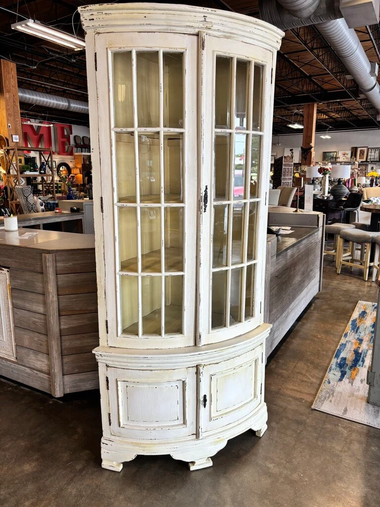Shabby Chic 4 Door Corner Cabinet - Image 2