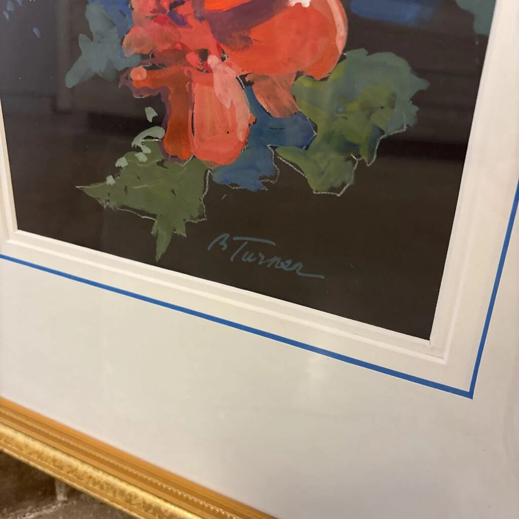 Signed Floral by B Turner 18 X 21 - Image 2