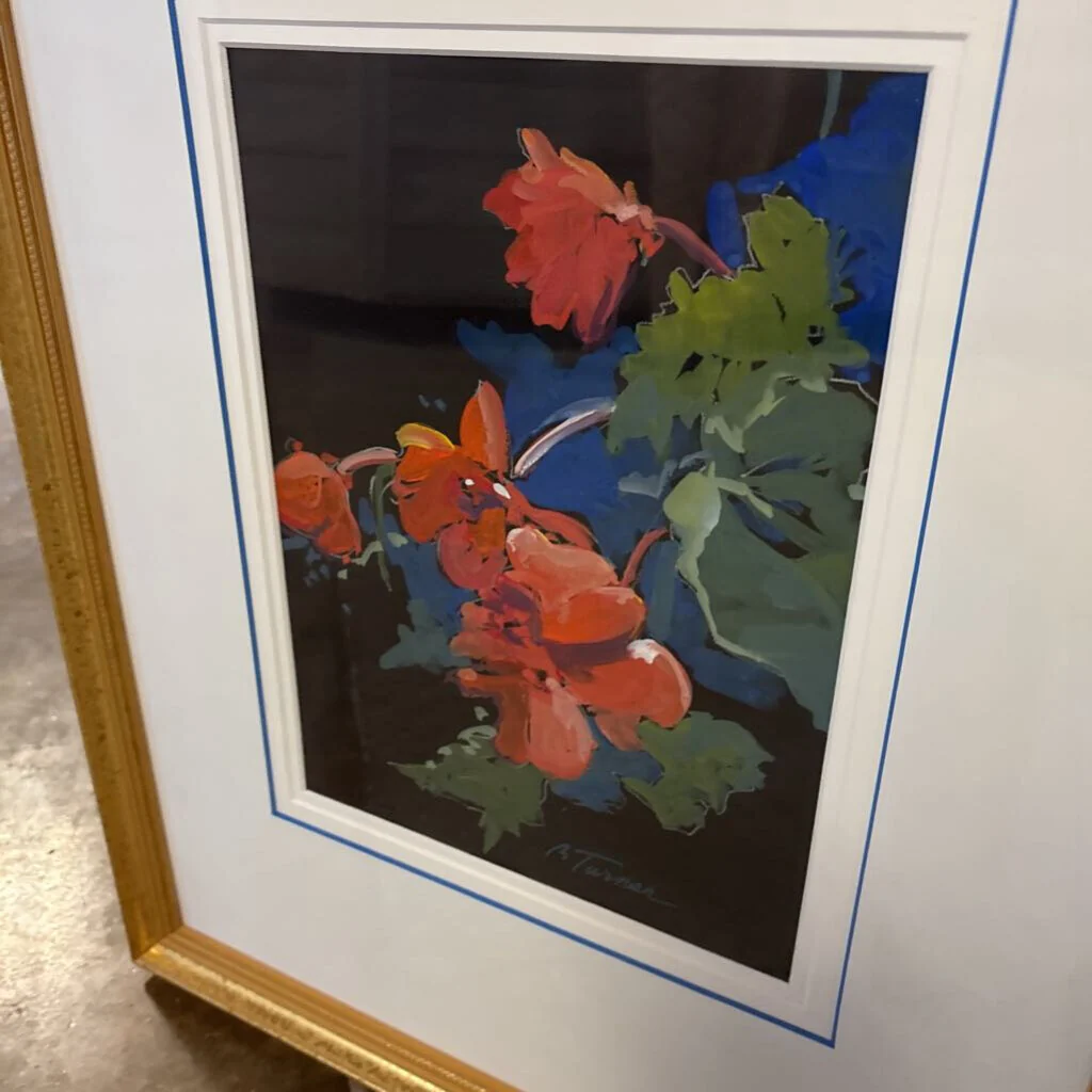 Signed Floral by B Turner 18 X 21 - Image 3
