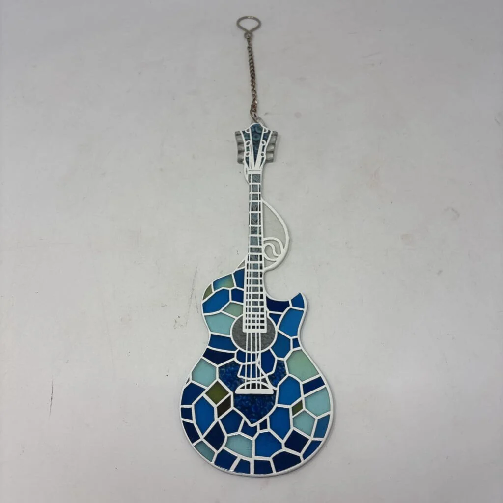 Stained Glass Guitar Window Hanging