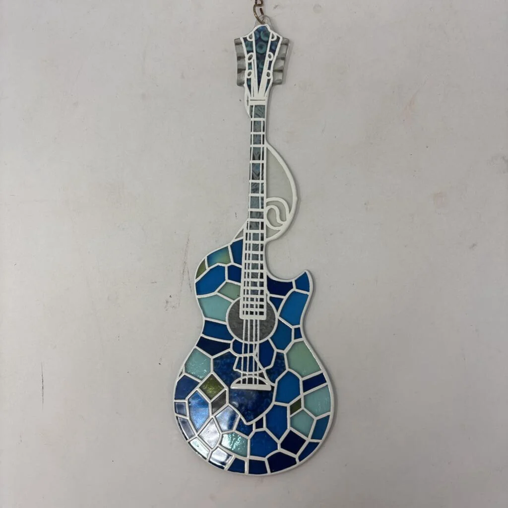 Stained Glass Guitar Window Hanging - Image 2