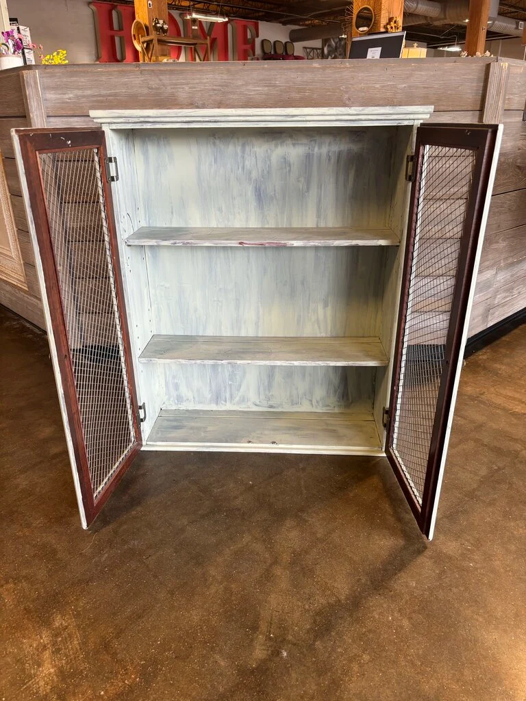 Storage Cabinet with Chicken Wire Doors 27.75 X 8 X 33 - Image 2