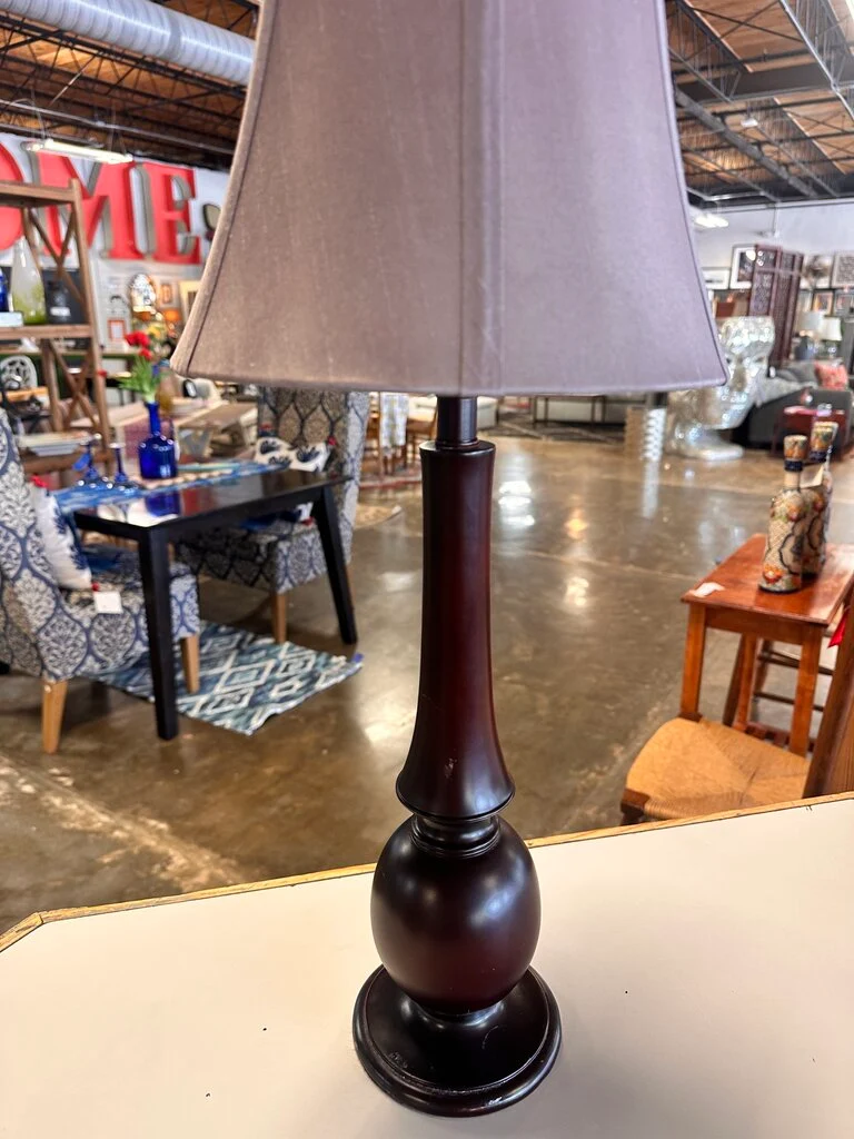 Table Lamp & Silk Shade - Image 3