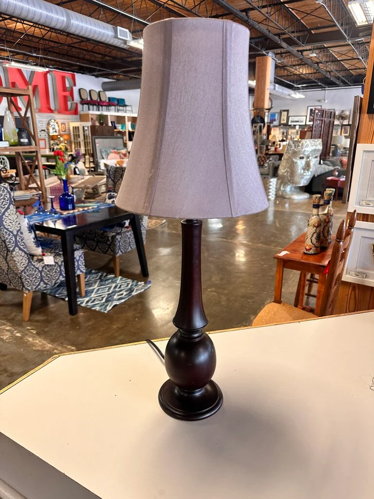 Table Lamp & Silk Shade - Image 4
