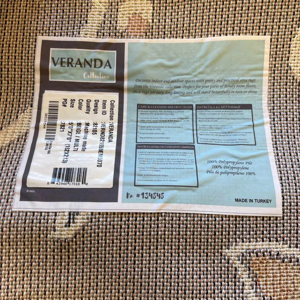 Vanessa Floral Indoor/Outdoor 5'x7' Rug - Image 3