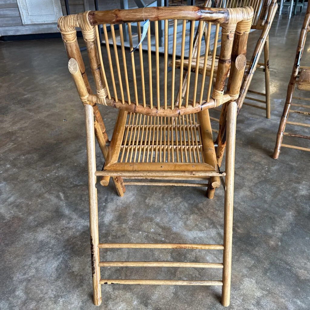 Vintage Bamboo Rattan Folding Chair - Image 4