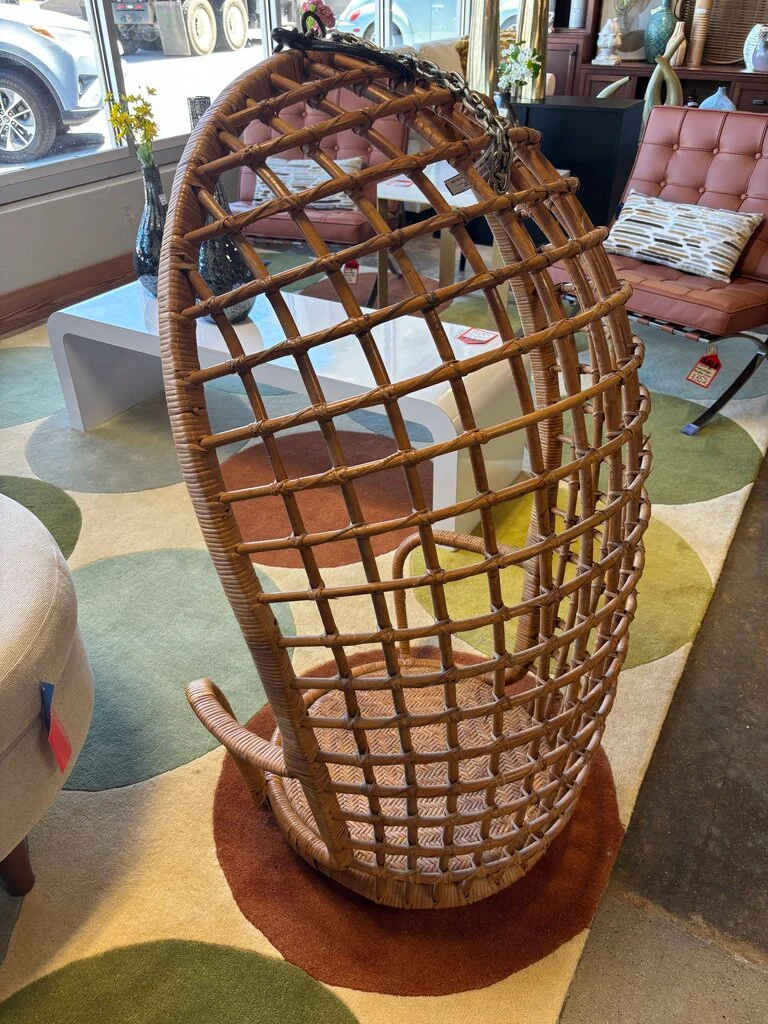 Vintage Hanging Wicker Egg Chair - Image 3