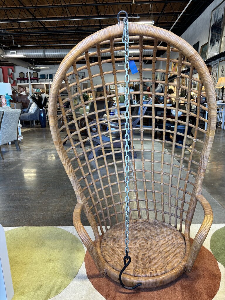 Vintage Hanging Wicker Egg Chair - Image 7