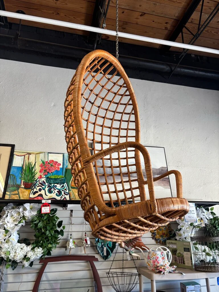 Vintage Hanging Wicker Egg Chair - Image 8