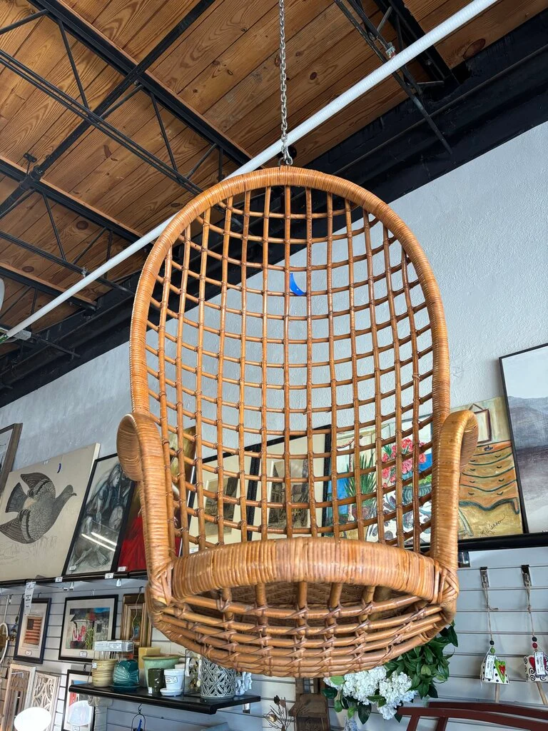 Vintage Hanging Wicker Egg Chair - Image 9