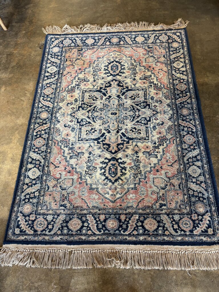 Vintage Machine Made Wool Area Rug 52 X 73 - Image 8