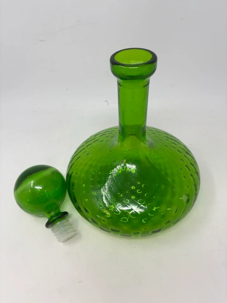 Vintage MCM "Genie" Diamond Swirl Glass Decanter - Image 3