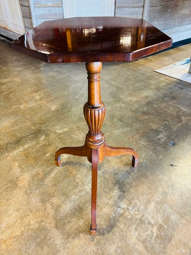 Vintage Octagonal Tripod Side Table