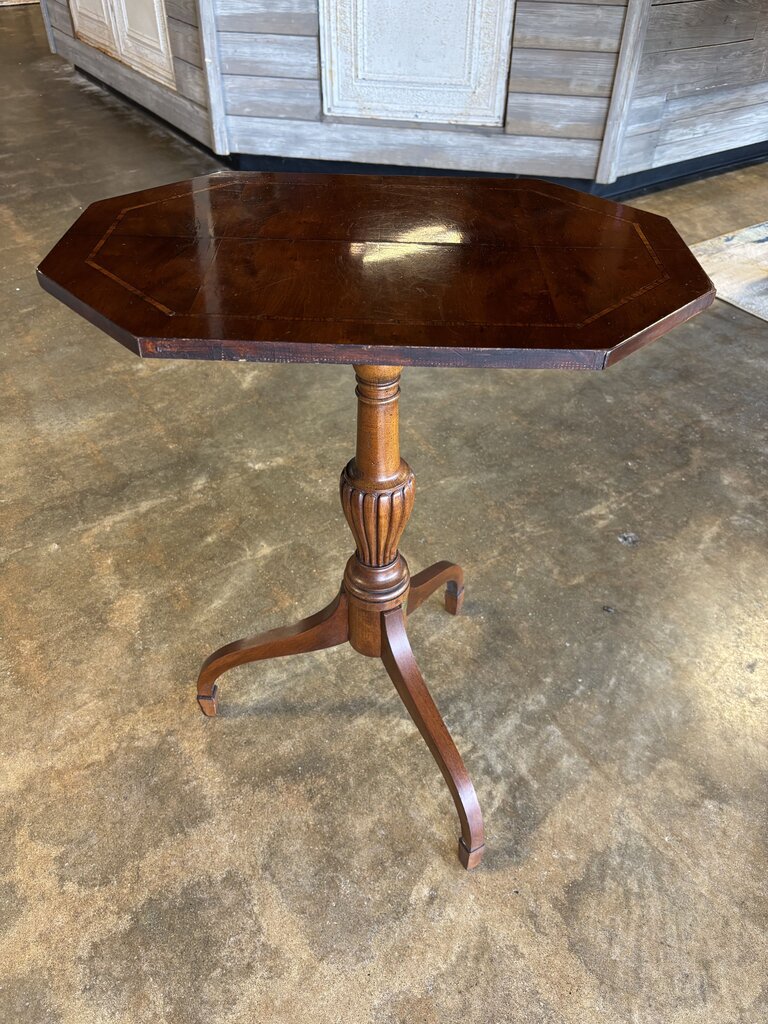 Vintage Octagonal Tripod Side Table - Image 3