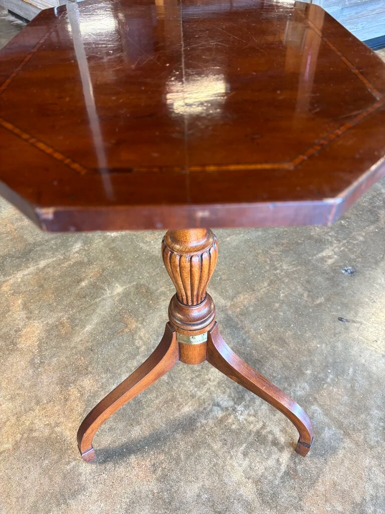 Vintage Octagonal Tripod Side Table - Image 6