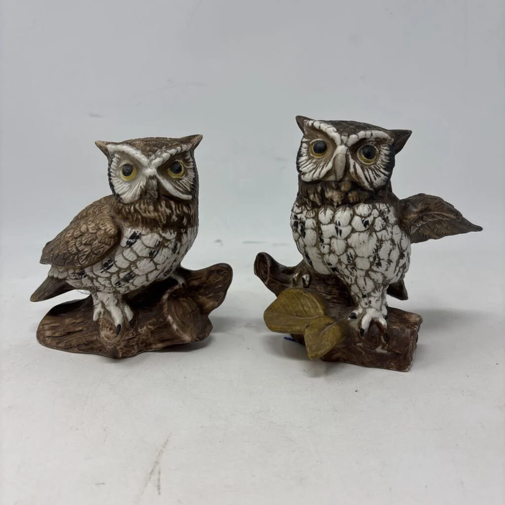 Vintage Porcelain Owls Pair
